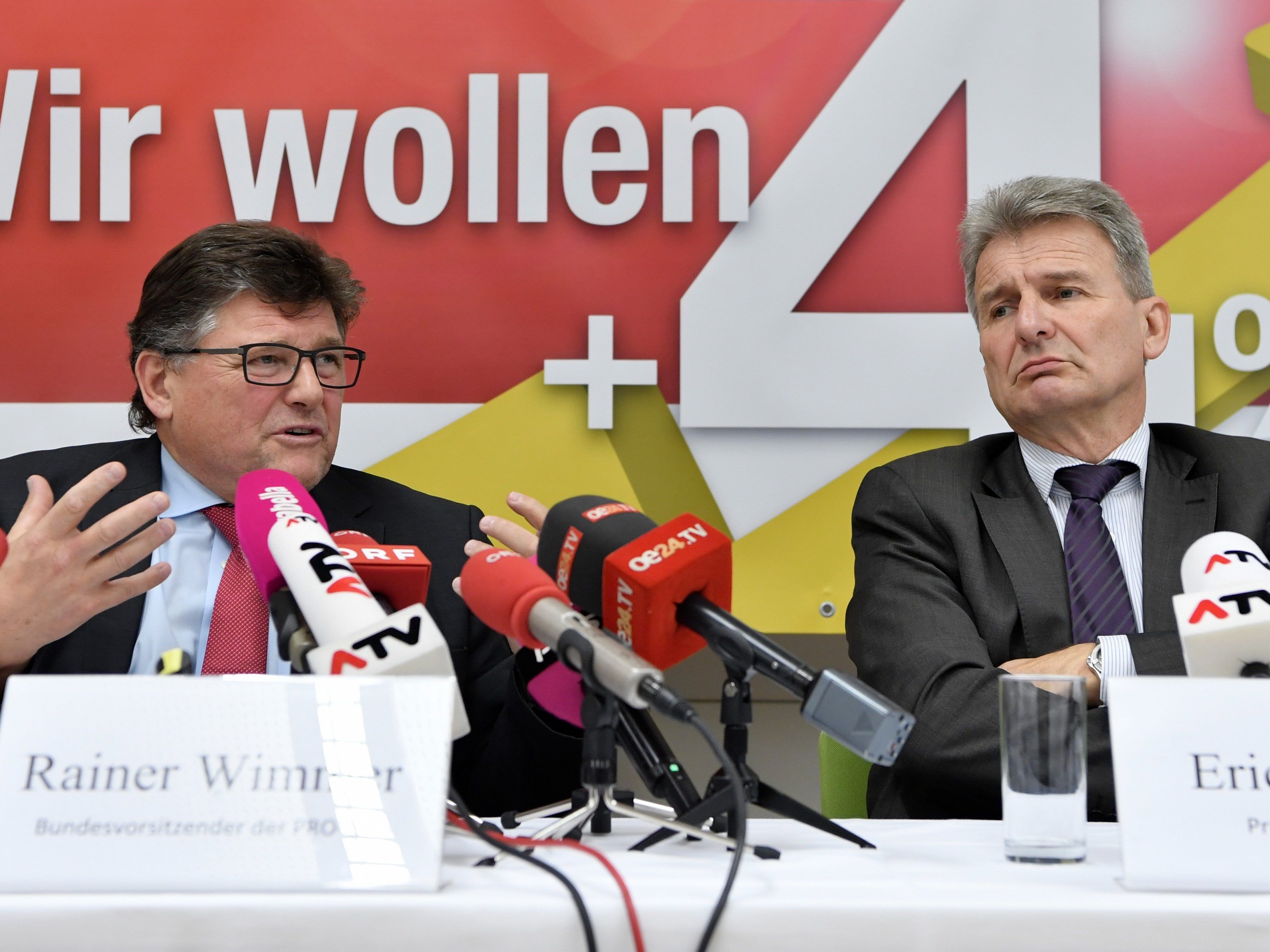 PRO-GE-Vorsitzender Rainer Wimmer und ÖGB-Präsident Erich Foglar. PRO-GE-Vorsitzender Rainer Wimmer und ÖGB-Präsident Erich Foglar.