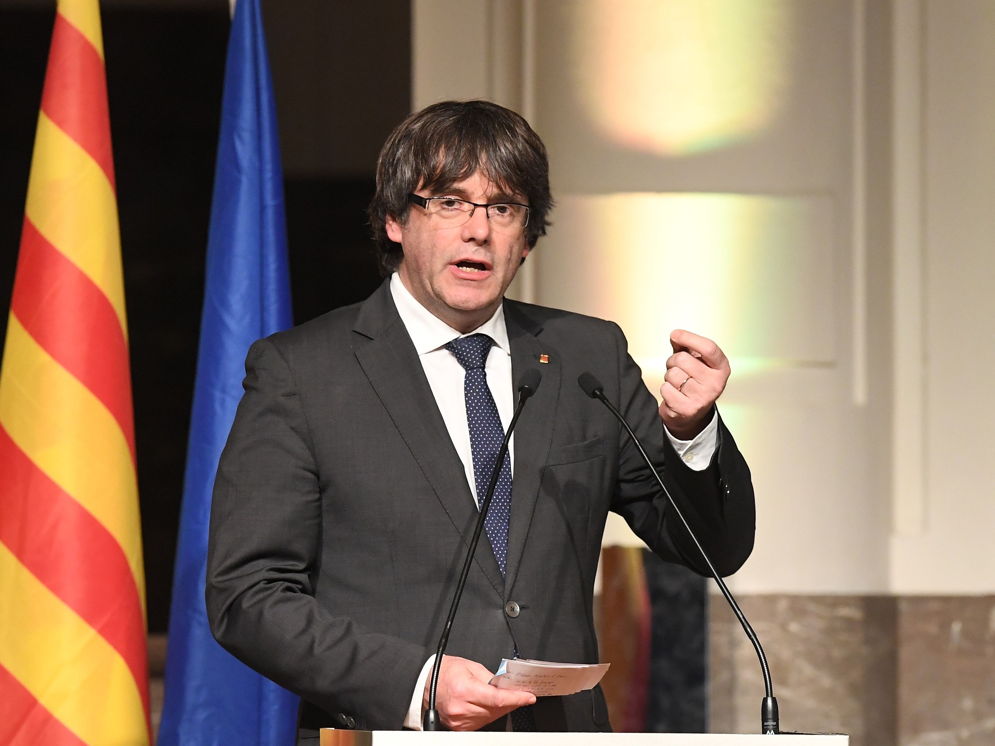 Puigdemont während einer Rede am 7. November in Brüssel. Puigdemont während einer Rede am 7. November in Brüssel.