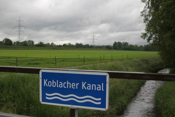 Das geplante Abbaugebiet am Koblcher Kanal