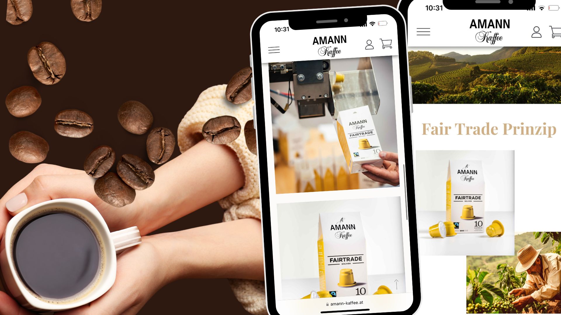 Nachhaltigkeit und Genuss gehen bei Amann Kaffee Hand in Hand. Nachhaltigkeit und Genuss gehen bei Amann Kaffee Hand in Hand.